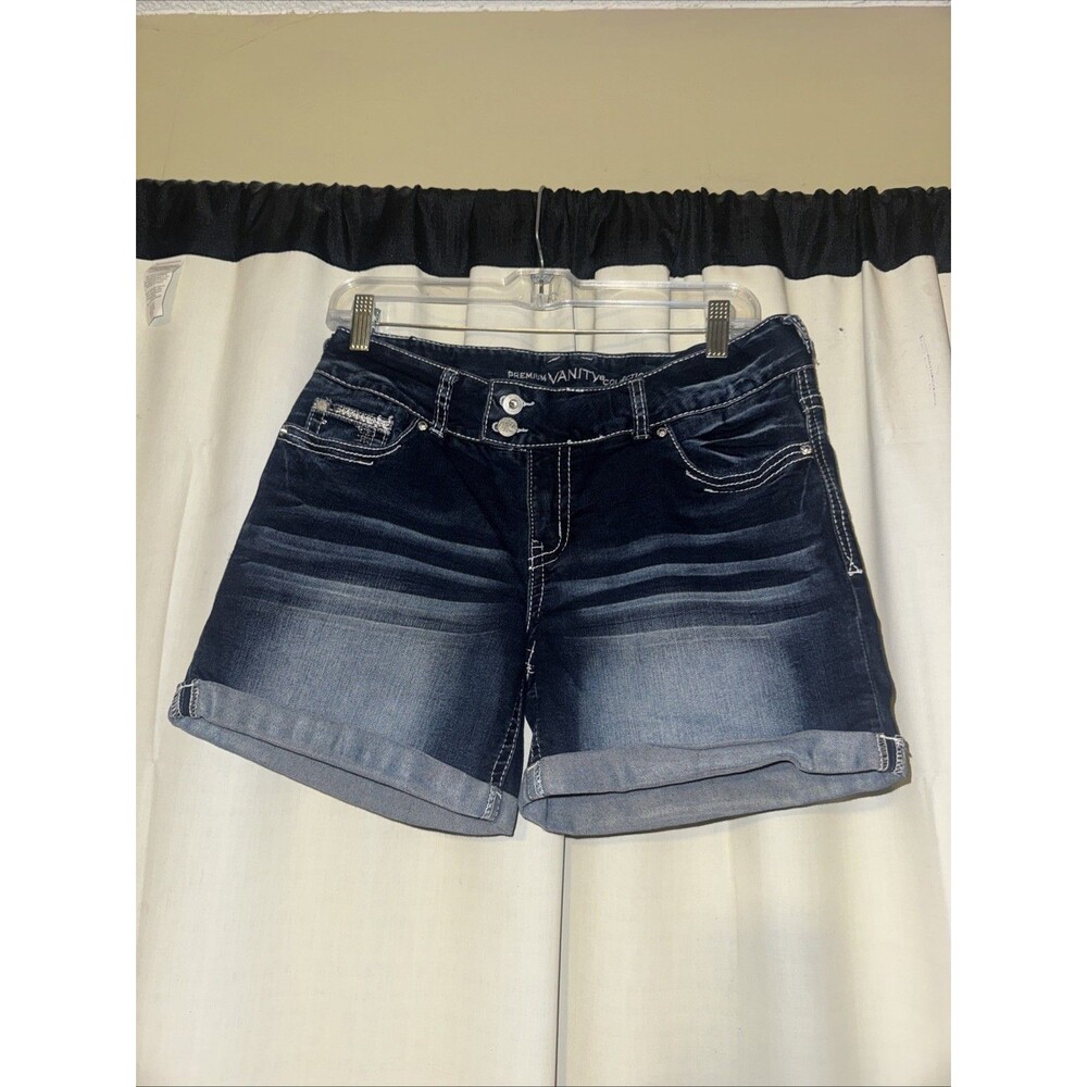 Vanity Premium Collection Women’s Denim Shorts Blue Embroidered Size 29